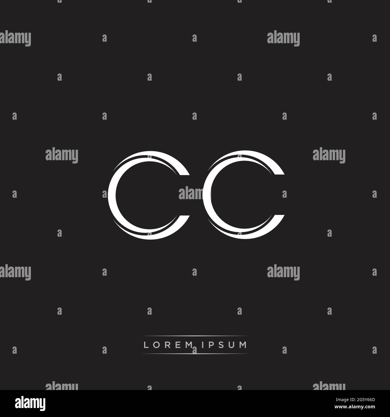 Lettre initiale logo en minuscules et en majuscules modèle de monogramme moderne isolé des couleurs noir et blanc avec vecteur 10 Illustration de Vecteur