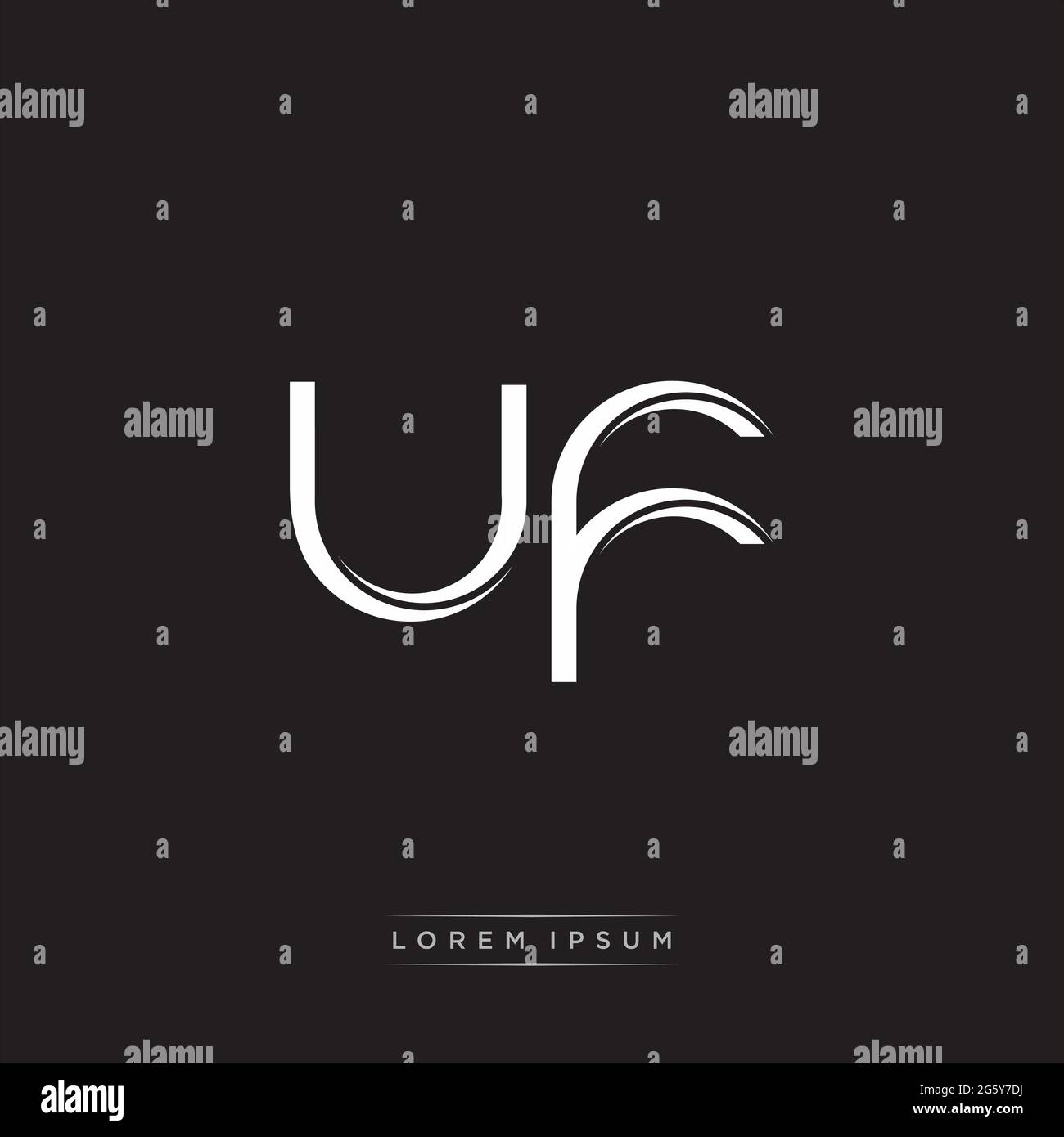 Lettre initiale logo en minuscules et en majuscules modèle de monogramme moderne isolé des couleurs noir et blanc avec vecteur 10 Illustration de Vecteur