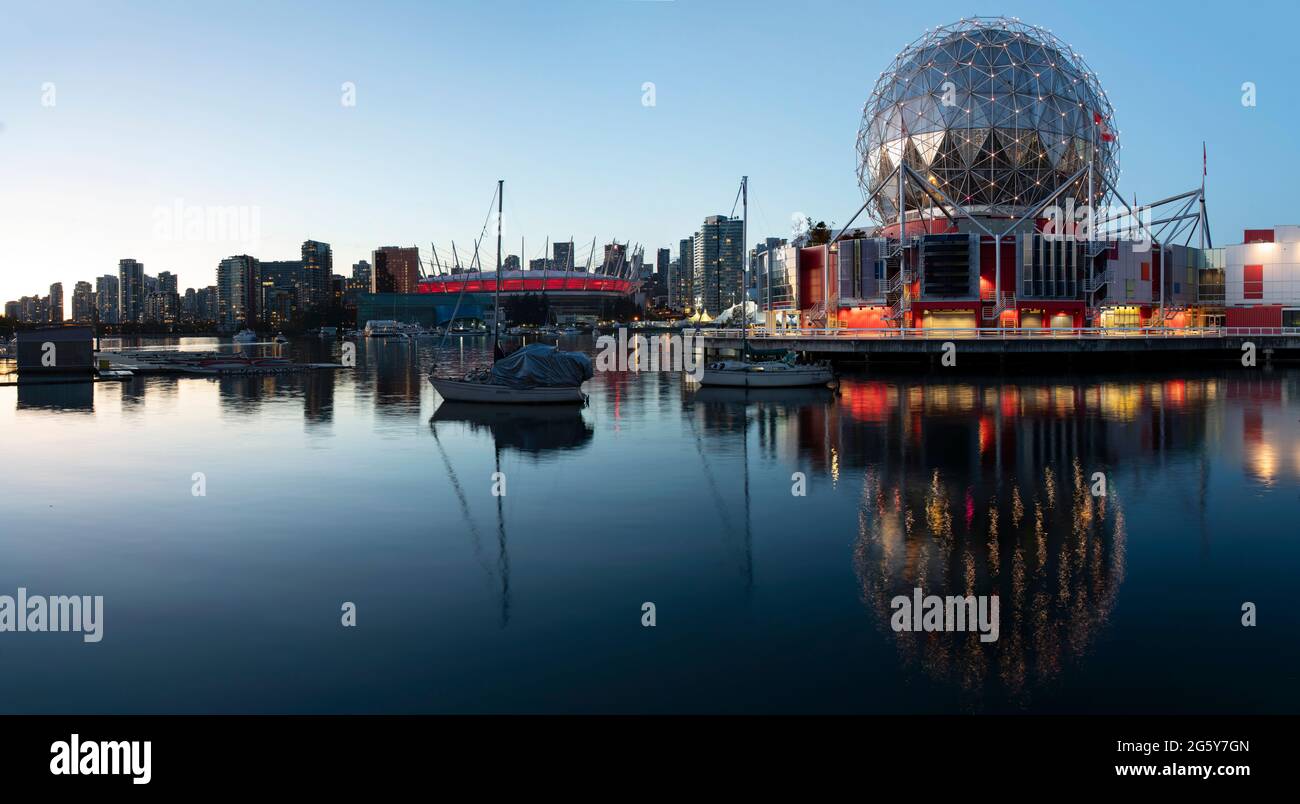 Vue nocturne de Vancouver, Canada Banque D'Images