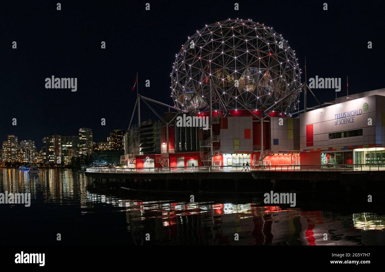 Vue nocturne de Vancouver, Canada Banque D'Images