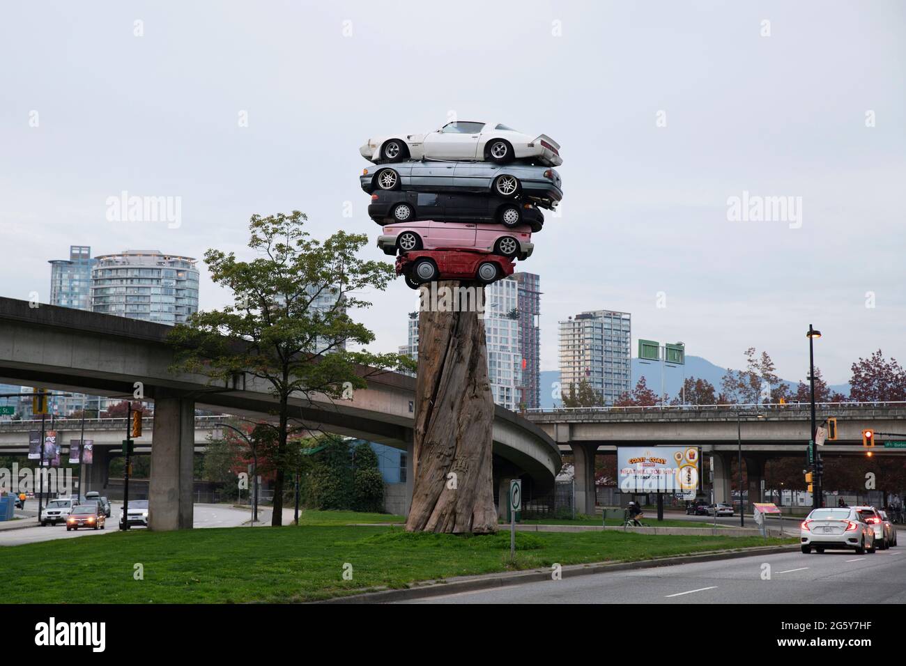 'TRANS Am Totem' une installation d'art publique à Vancouver, Canada Banque D'Images