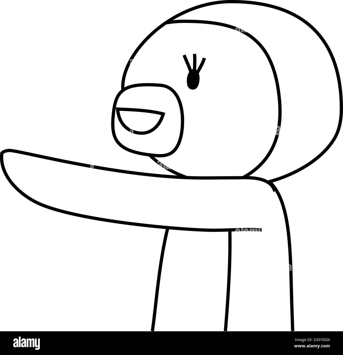 C'est une illustration de Penguin qui vous guide en pointant votre doigt Illustration de Vecteur