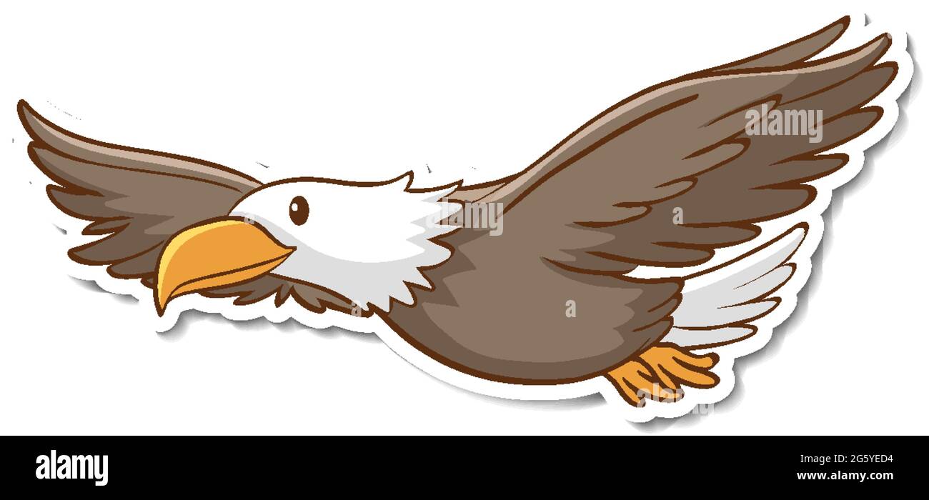 Autocollant avec une illustration isolée à l'aigle Illustration de Vecteur