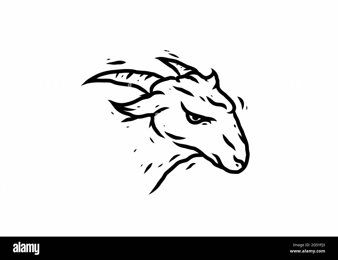 Dessin d'illustration noir de la chèvre Illustration de Vecteur