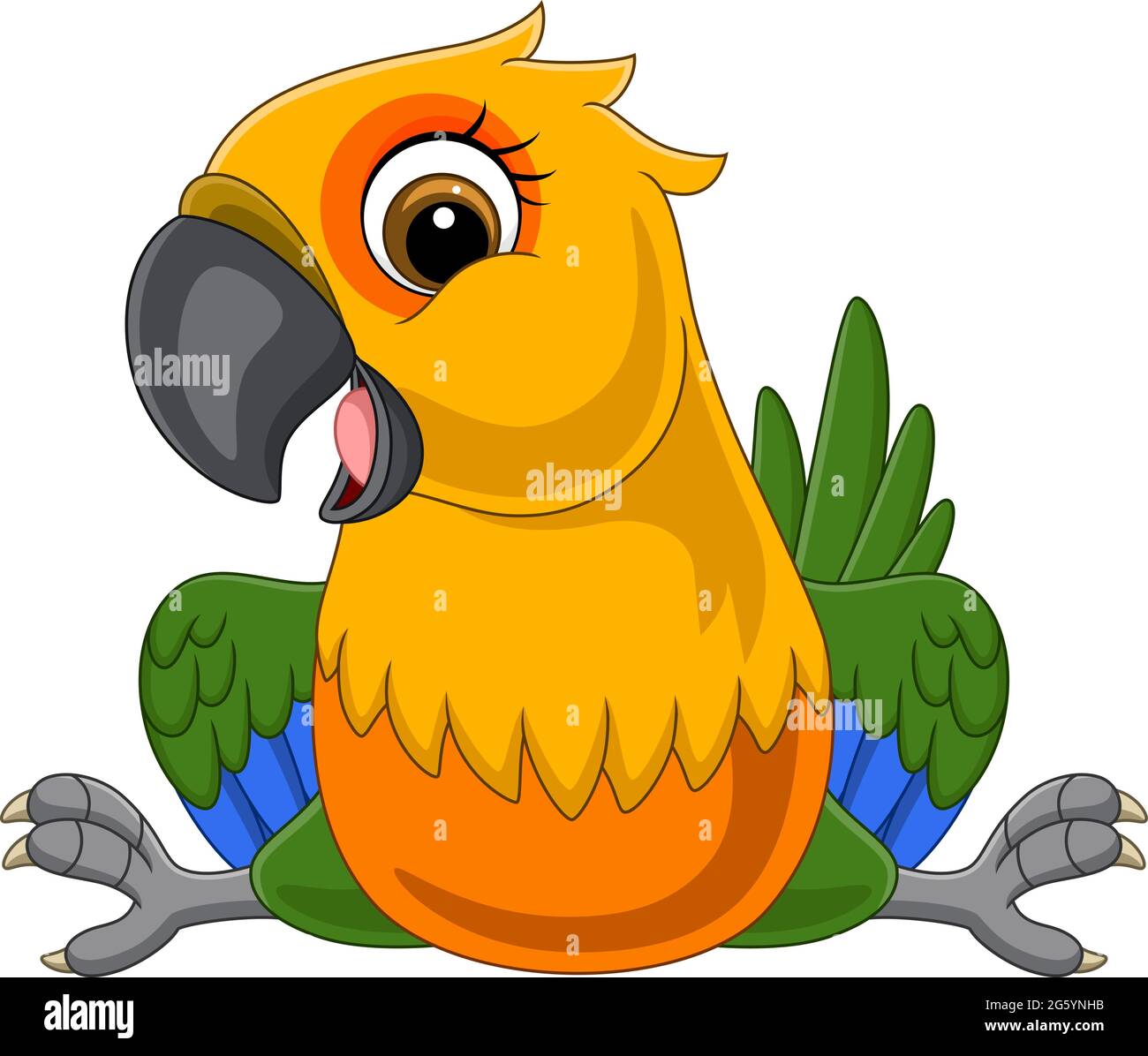 Caricature macaw drôle sur fond blanc Illustration de Vecteur