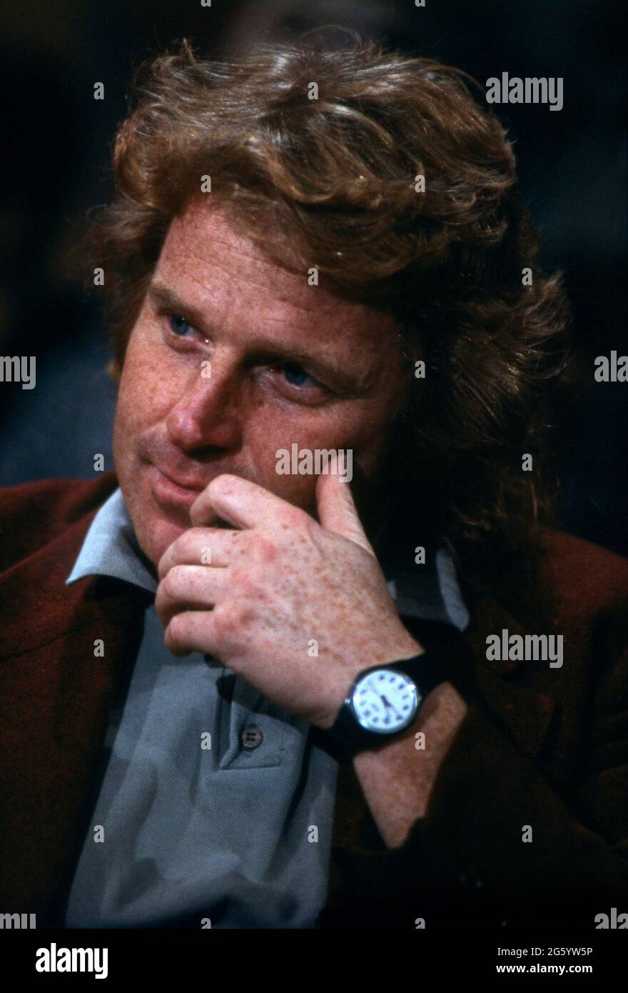 Daniel Cohn-Bendit, deutsch-französischer Publizist, Portrait vers 1989. Daniel Cohn Bendit, publiciste franco-allemand, portrait vers 1989. Banque D'Images