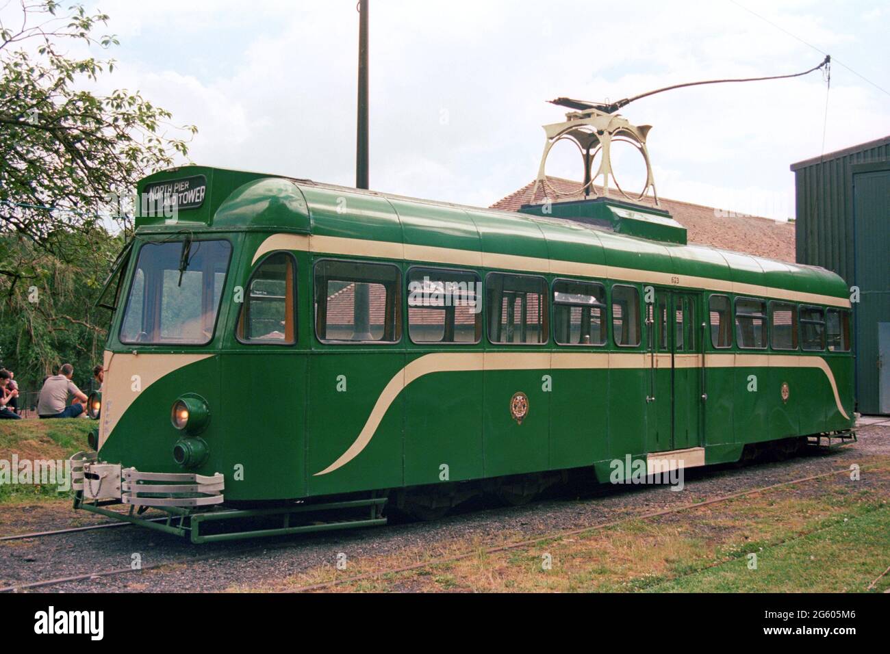 Manchester, Royaume-Uni - 26 juin 2021 : tramway Heritage à Heaton Park pour une excursion. Banque D'Images