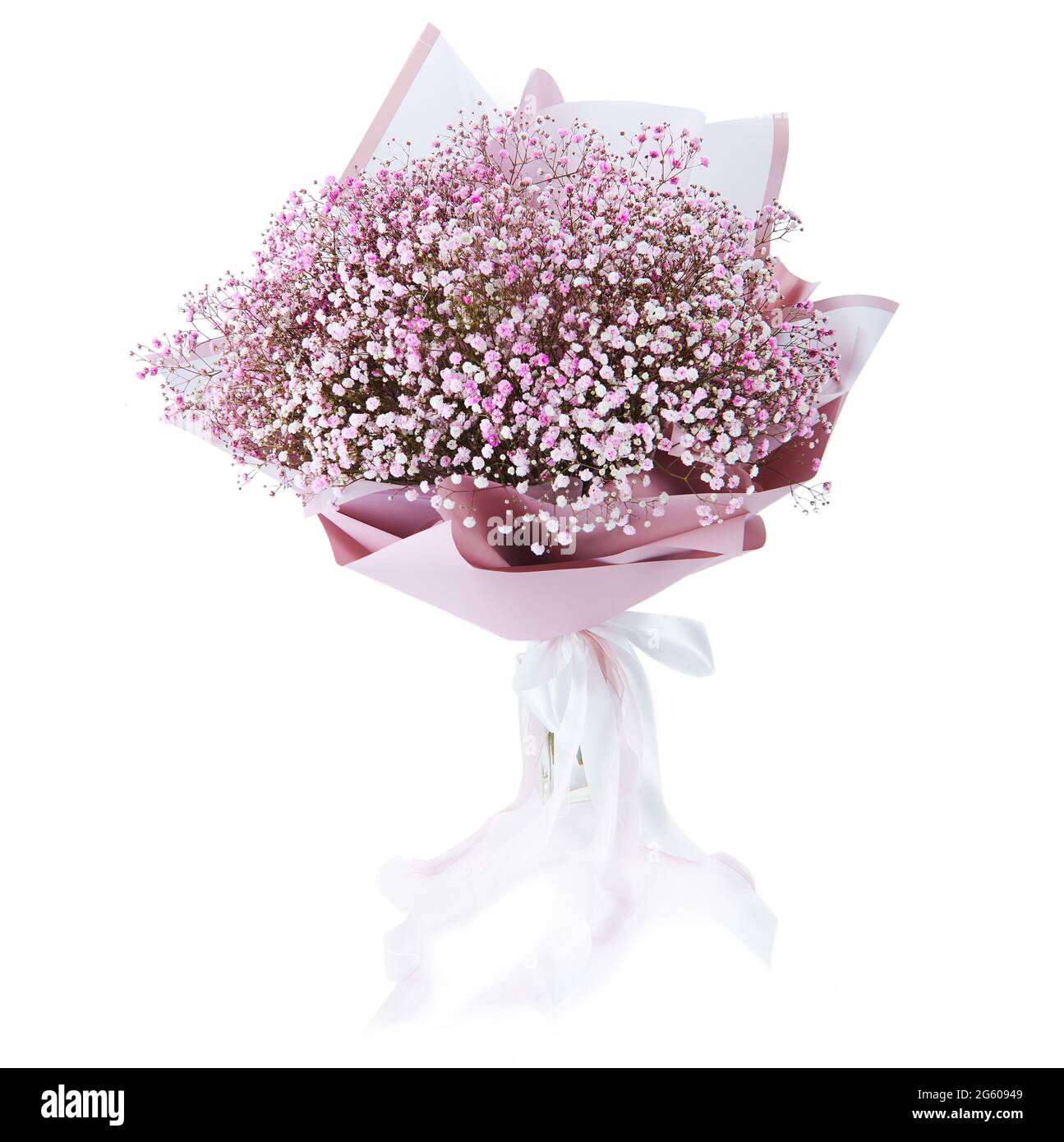 Bouquet d'inspiration de bébé énorme isolé sur fond blanc. bouquet de gypsophila de luxe pour la Saint Valentin. Célébration d'engagement ou de mariage Banque D'Images