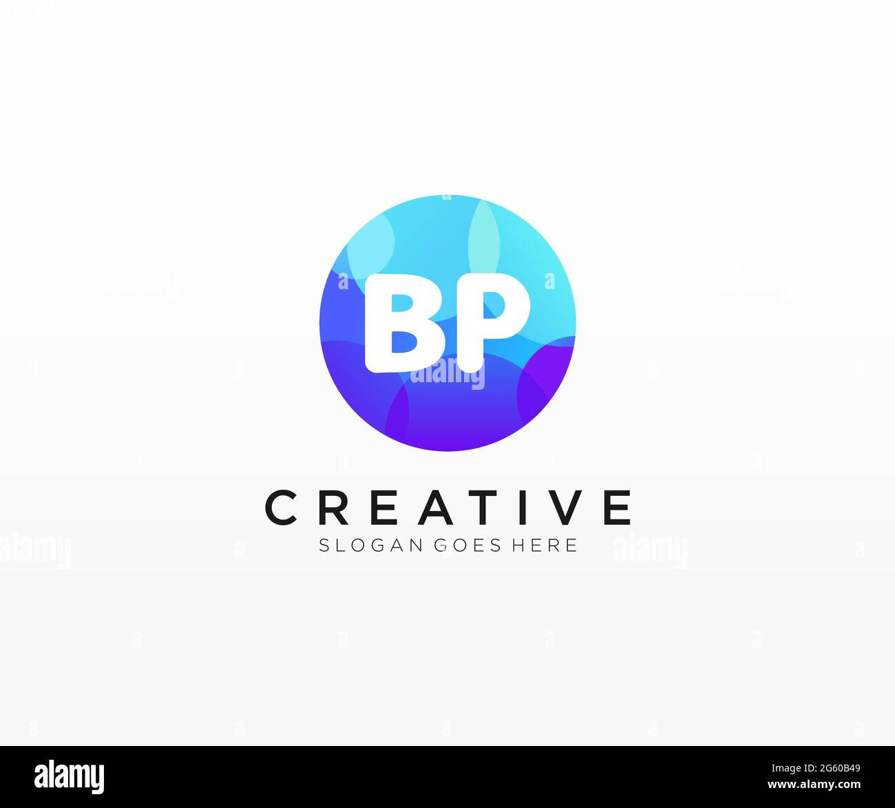 Logo BP initial avec modèle de cercle coloré Illustration de Vecteur