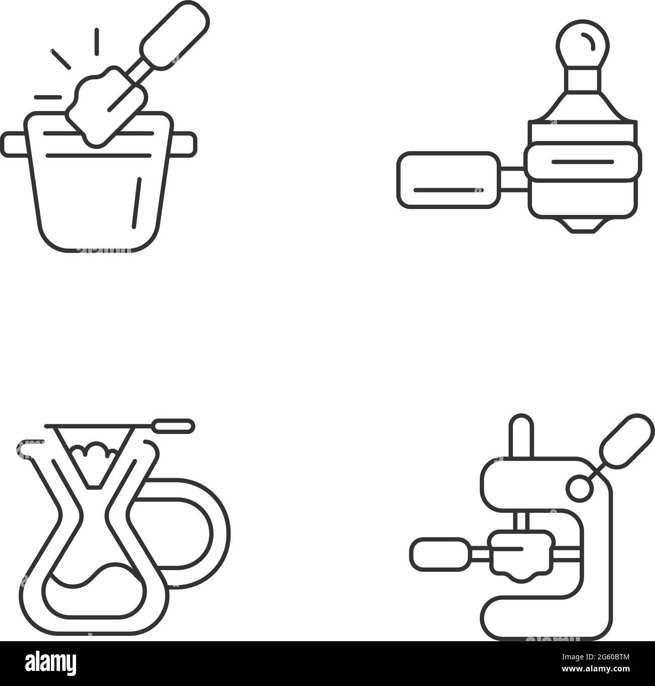 Ensemble d'icônes linéaires pour les outils du café-restaurant Illustration de Vecteur