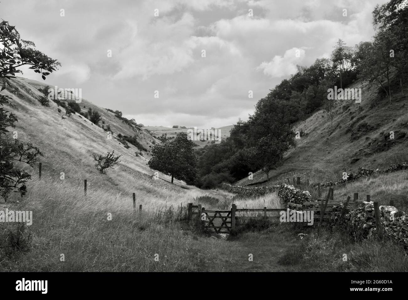 Walking Hall Dale, Peak District National Park, Angleterre, 2019 Banque D'Images