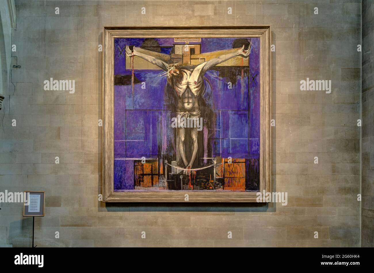 La Crucifixion, un tableau de 1946 de Graham Sutherland, église St Matthews, Northampton, Royaume-Uni Banque D'Images
