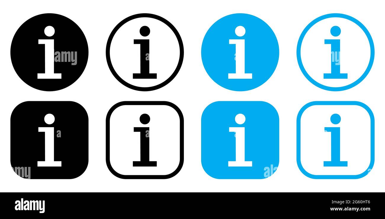 Ensemble d'icônes d'informations. Symbole de point. Logo d'aide. Vecteur isolé sur fond blanc Illustration de Vecteur