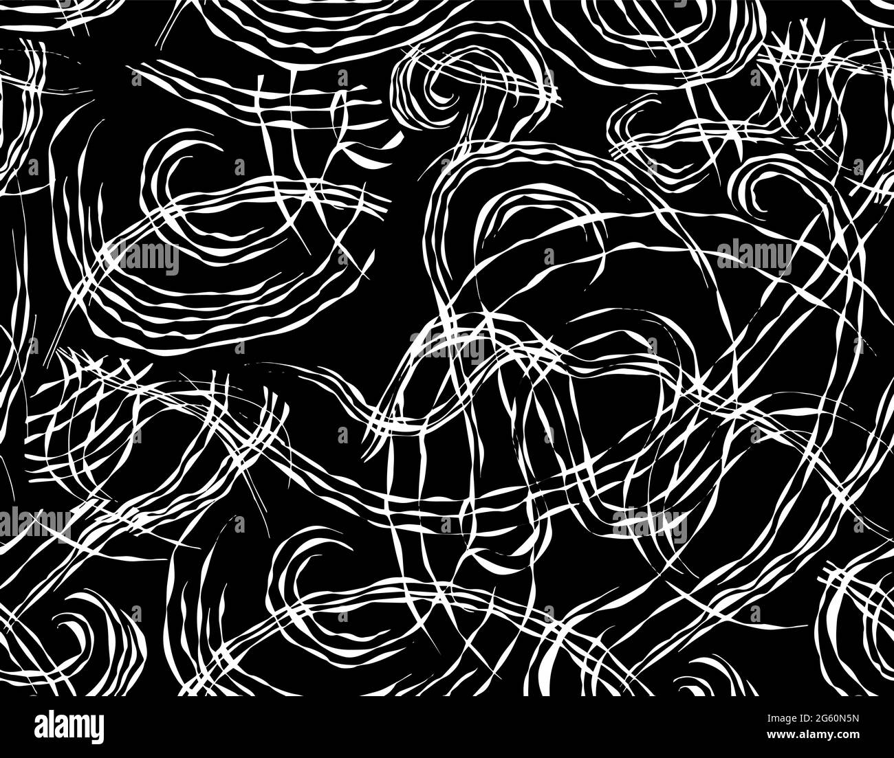 Motif vectoriel noir et blanc. Imprimé avec motifs abstraits. Illustrations dessinées à la main. Concept d'arrière-plan monochrome. Texture de l'interface Web et mobile. Couvercle Illustration de Vecteur