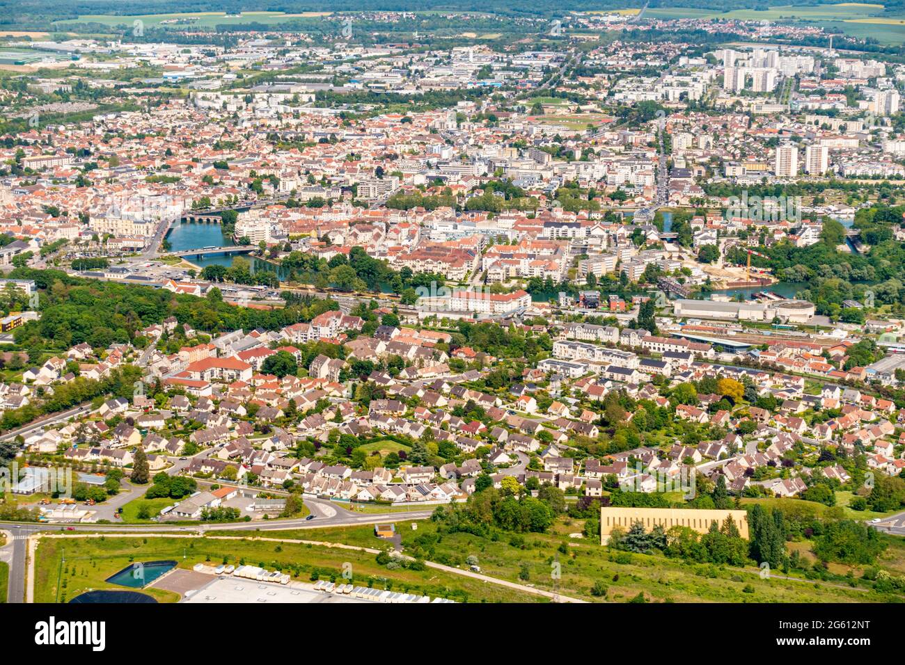France, Seine et Marne, Meaux (vue aérienne) Banque D'Images