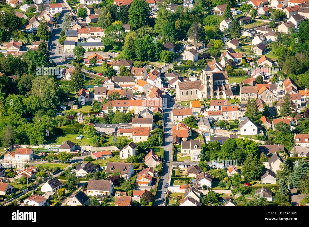 France, Seine et Marne, Meaux (vue aérienne) Banque D'Images