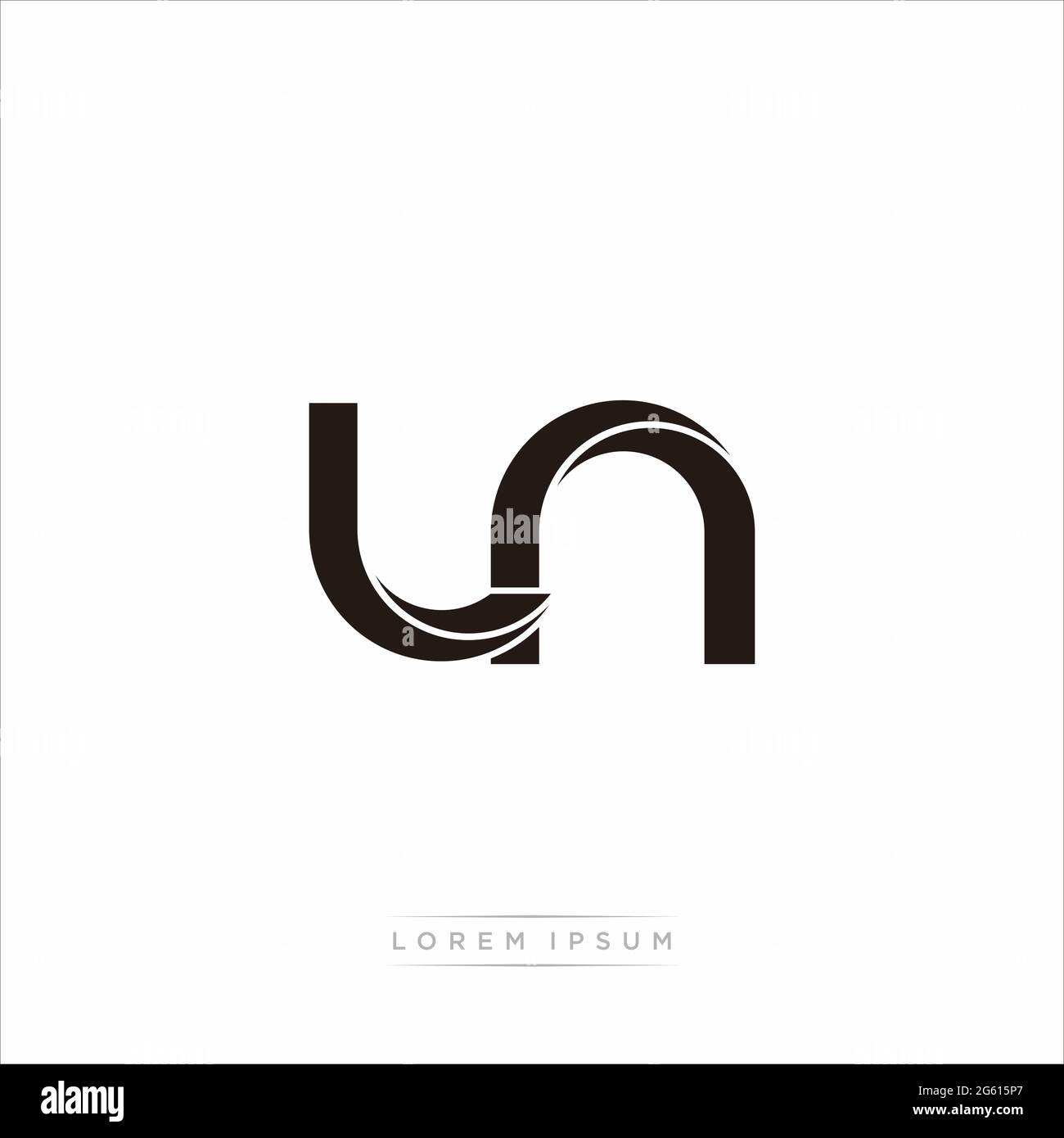 Lettre initiale Split minuscule Monogram moderne lié contour arrondi logo isolé sur fond blanc Illustration de Vecteur