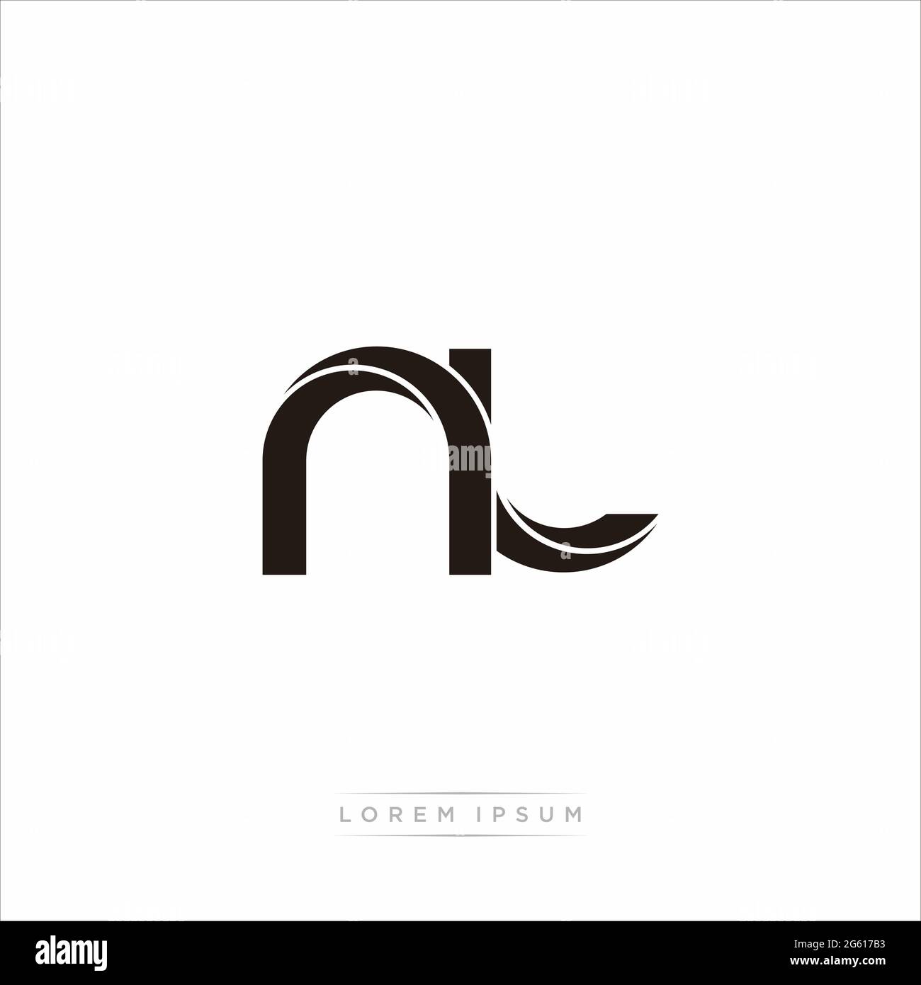 Lettre initiale Split minuscule Monogram moderne lié contour arrondi logo isolé sur fond blanc Illustration de Vecteur