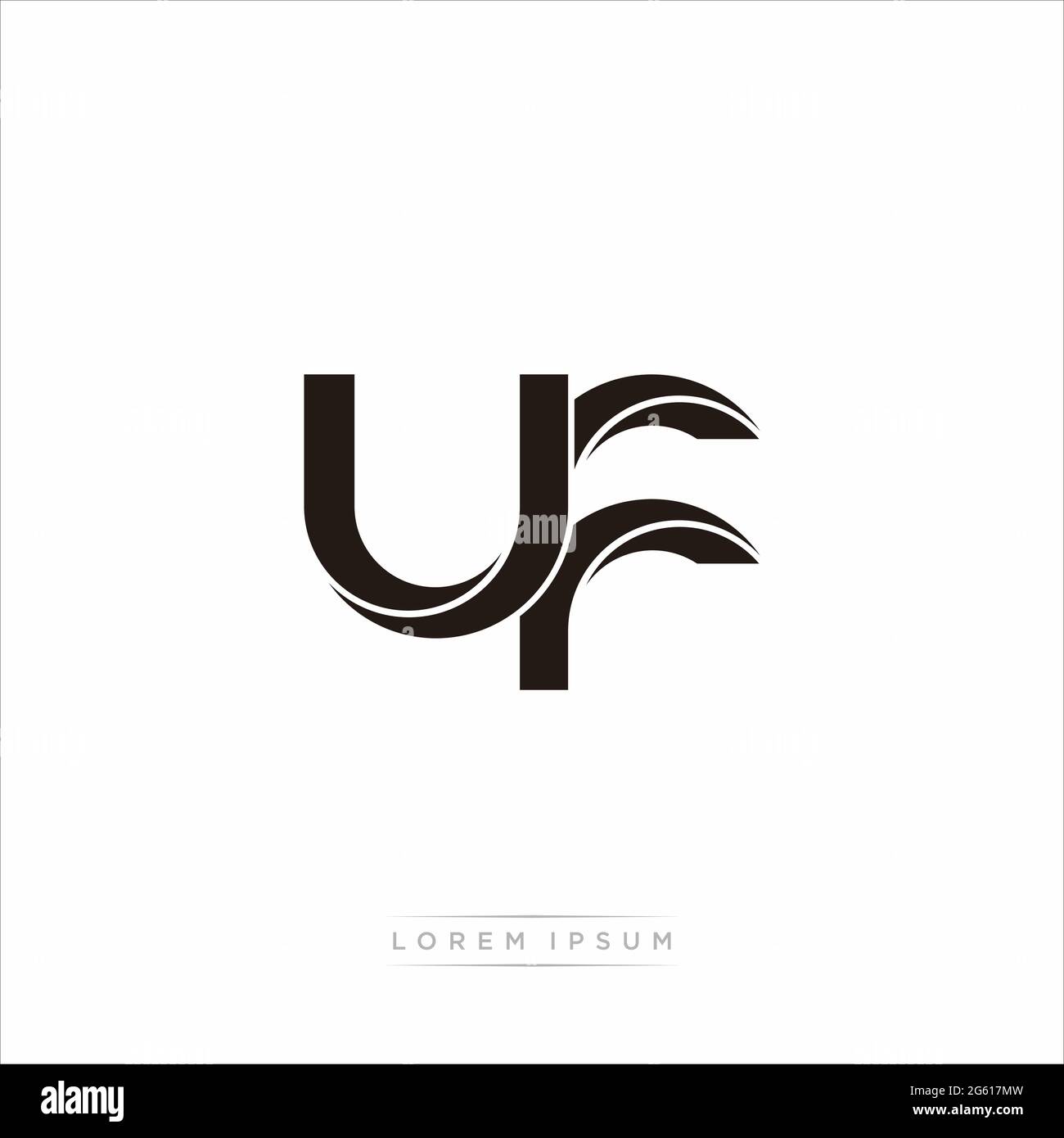 Lettre initiale Split minuscule Monogram moderne lié contour arrondi logo isolé sur fond blanc Illustration de Vecteur