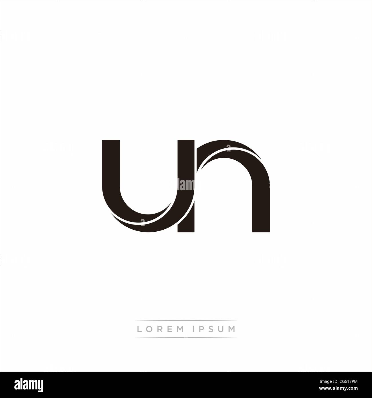 Lettre initiale Split minuscule Monogram moderne lié contour arrondi logo isolé sur fond blanc Illustration de Vecteur