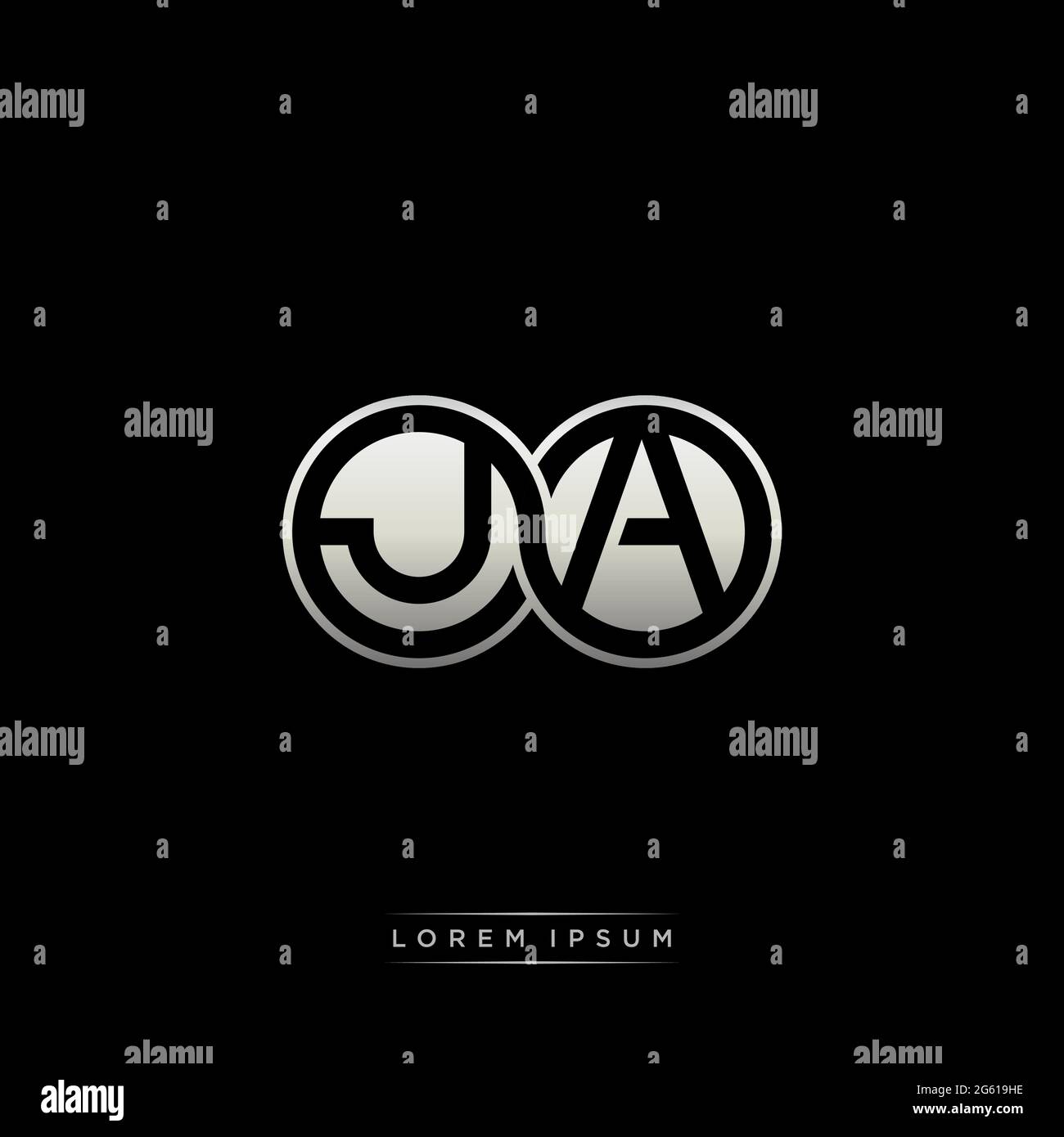 Lettre initiale cercle lié capitale monogramme logo modèle moderne or couleur version isolée sur fond noir Illustration de Vecteur