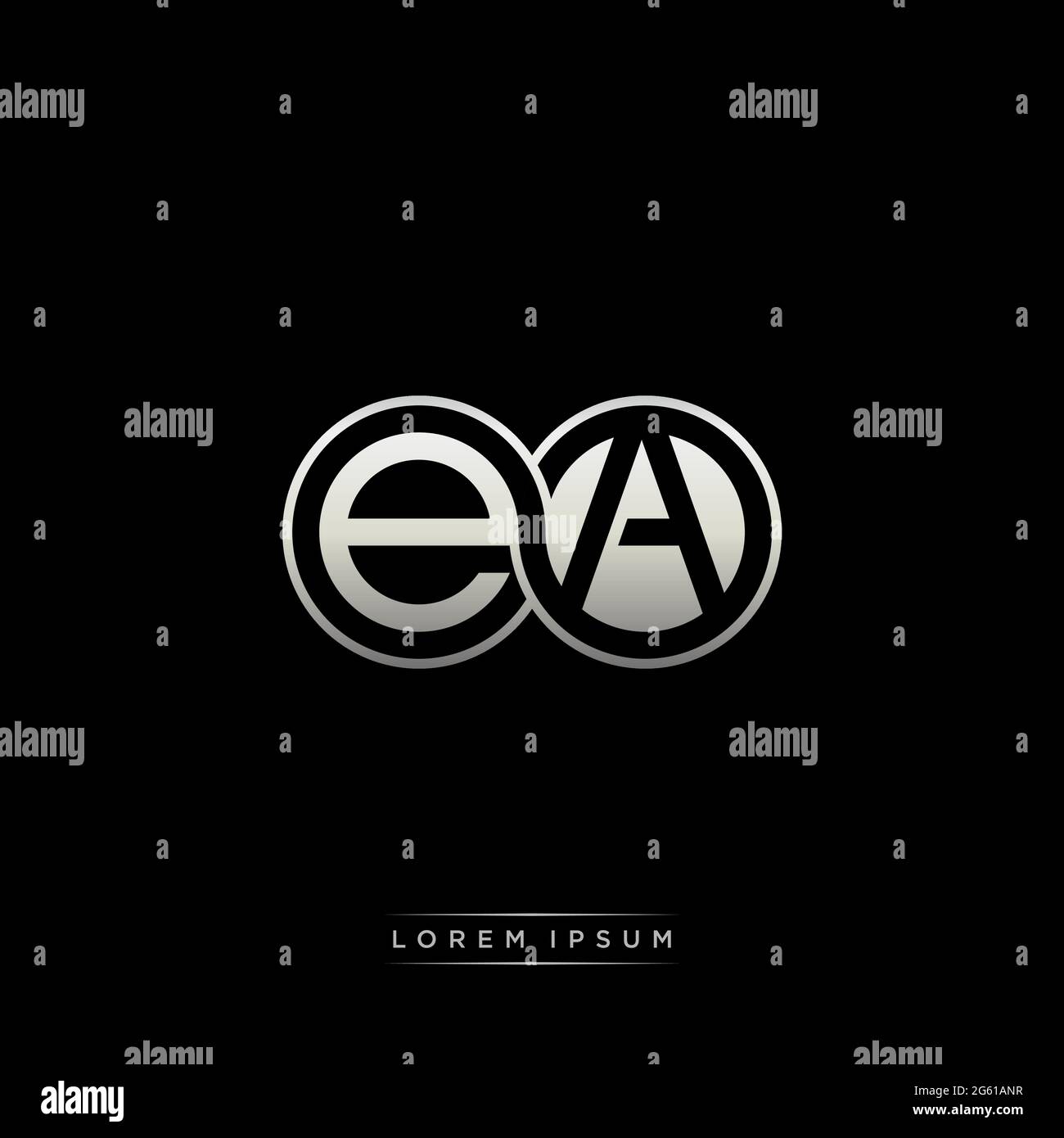 Lettre initiale cercle lié capitale monogramme logo modèle moderne or couleur version isolée sur fond noir Illustration de Vecteur