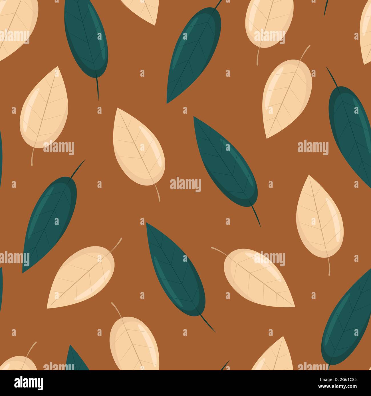 L'automne jaune et vert laisse un motif sans couture, un arrière-plan vectoriel dans un style plat Illustration de Vecteur