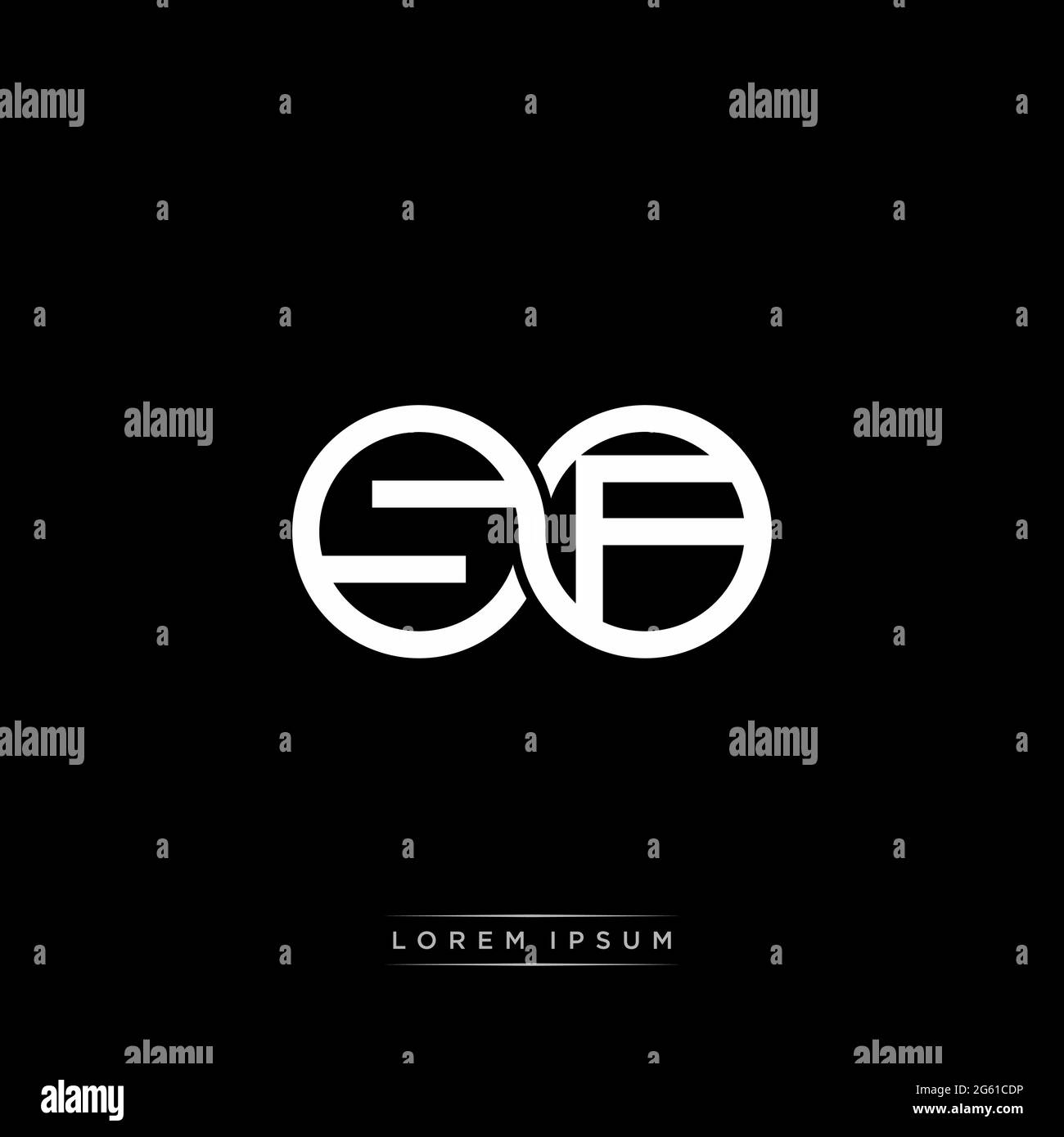 lettre initiale cercle lié capitale monogramme logo modèle moderne or couleur version isolée sur fond noir Illustration de Vecteur