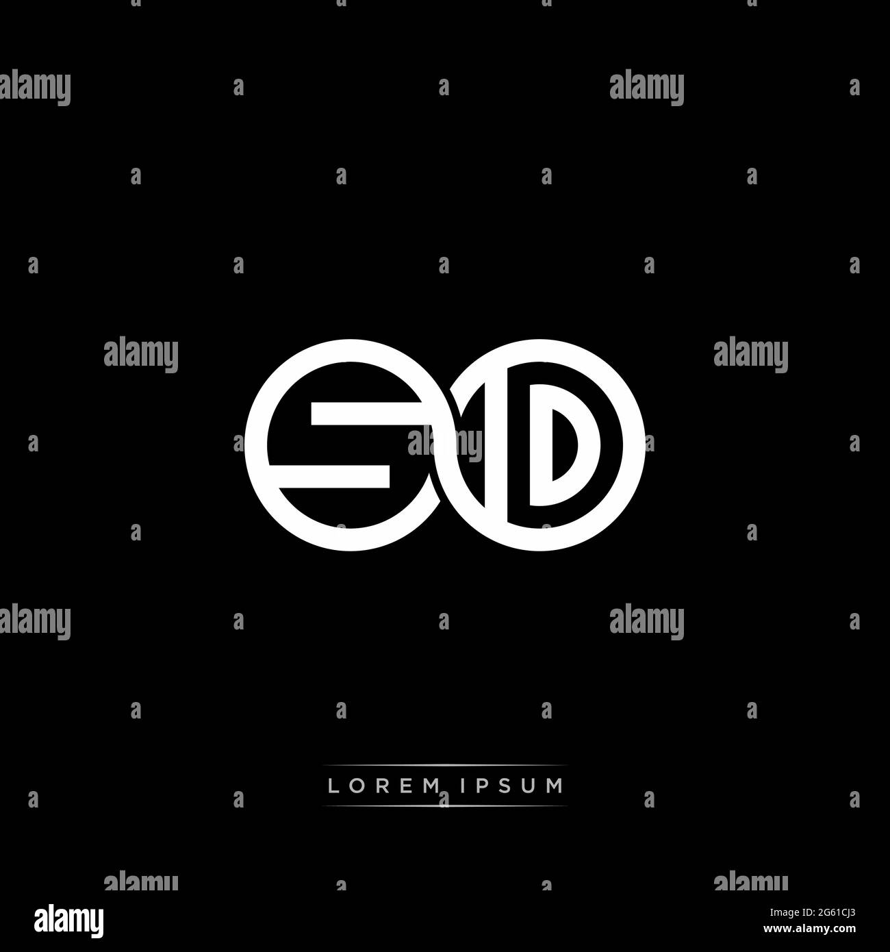 lettre initiale cercle lié capitale monogramme logo modèle moderne or couleur version isolée sur fond noir Illustration de Vecteur