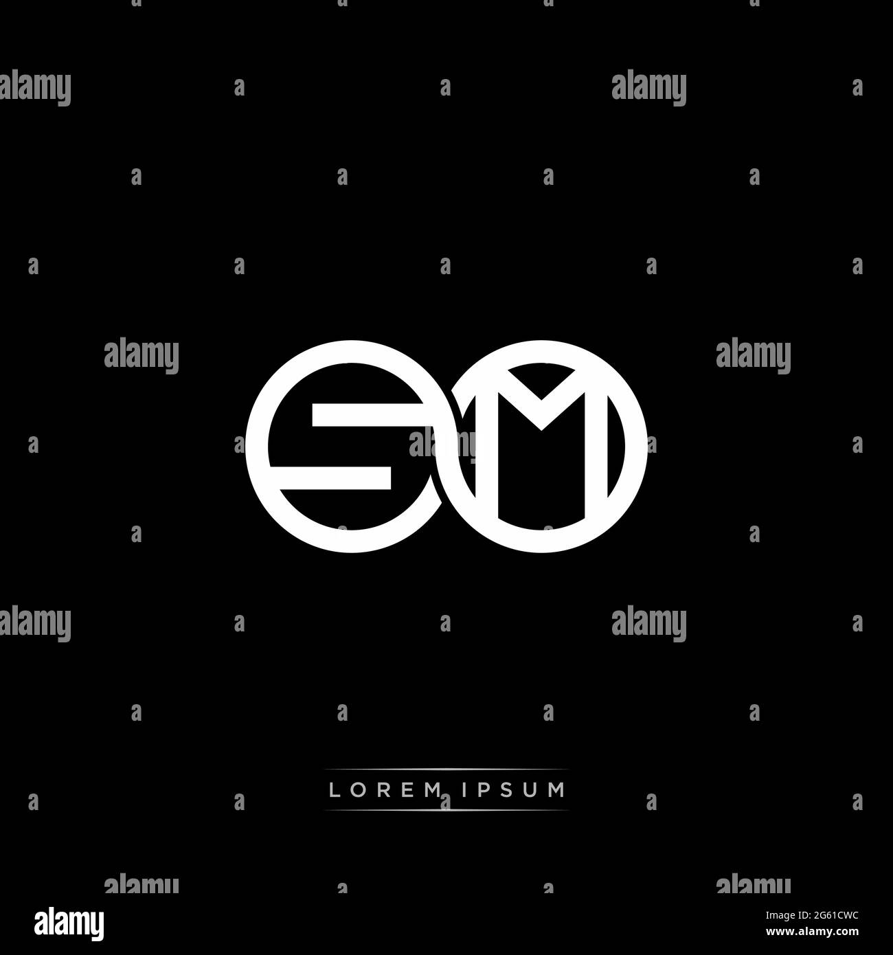 lettre initiale cercle lié capitale monogramme logo modèle moderne or couleur version isolée sur fond noir Illustration de Vecteur