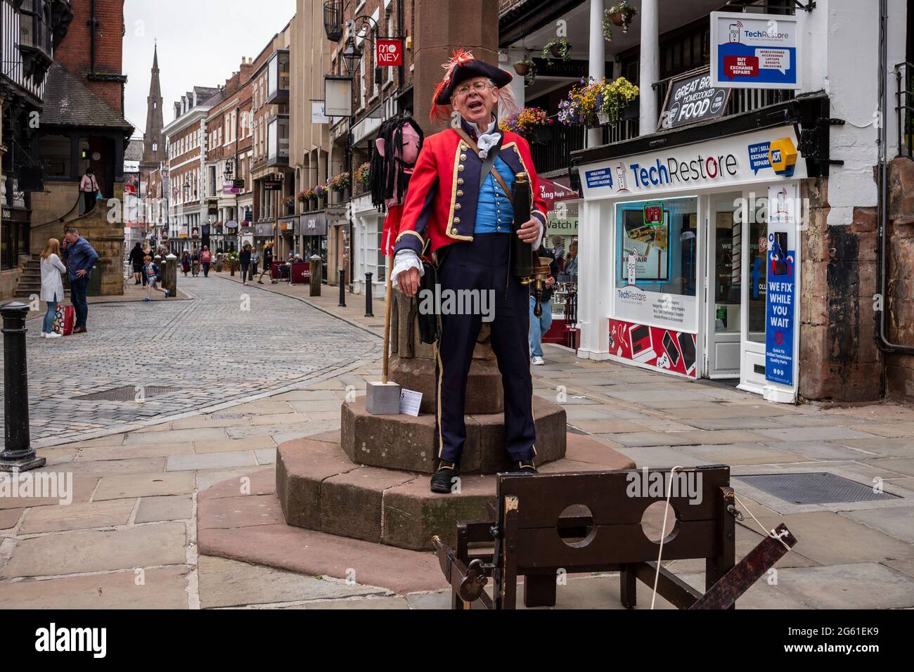 Chester Town Crier, David Mitchell Banque D'Images