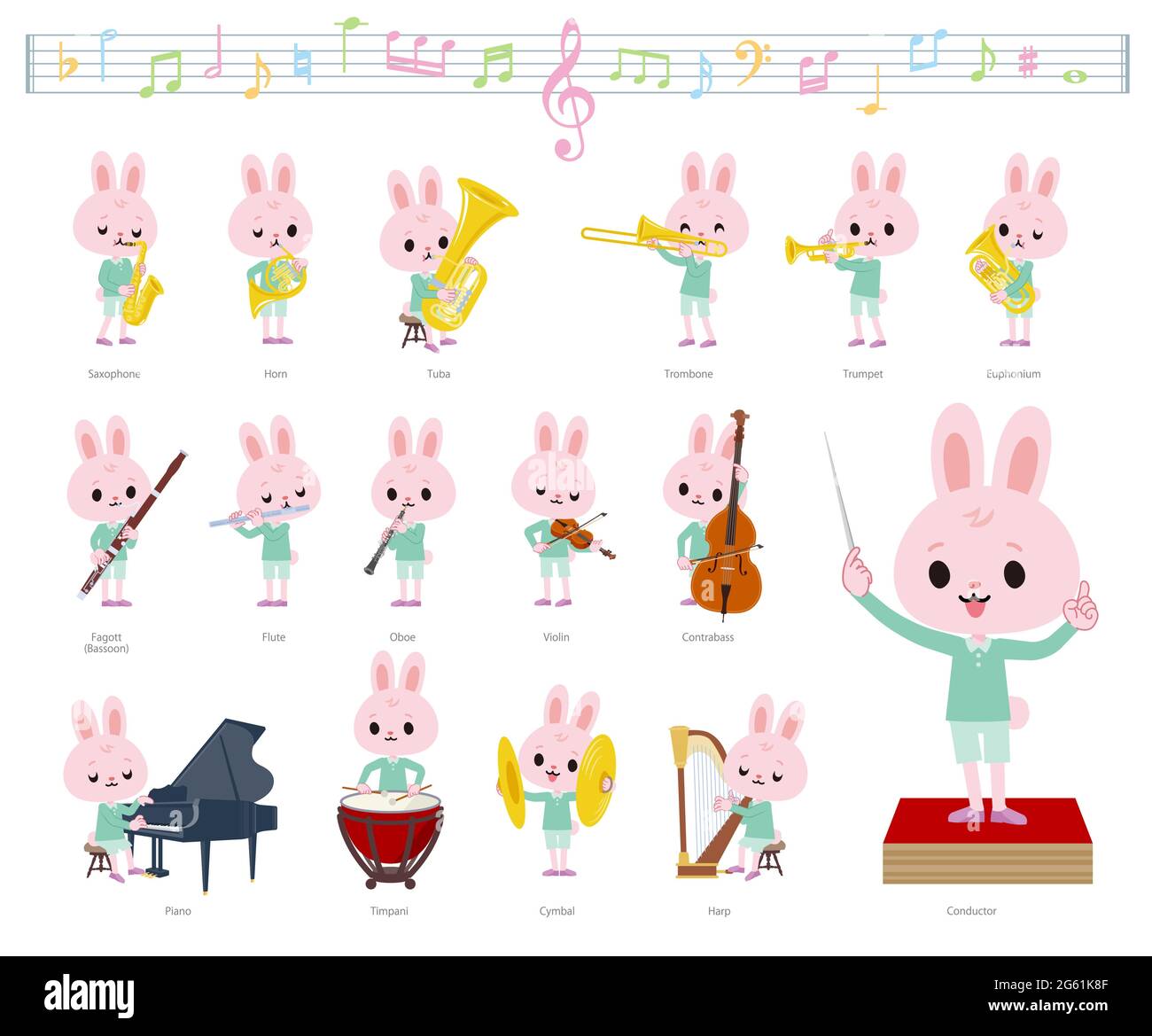 Un jeu de lapin sur des performances de musique classique.c'est l'art vectoriel pour qu'il soit facile à éditer. Illustration de Vecteur