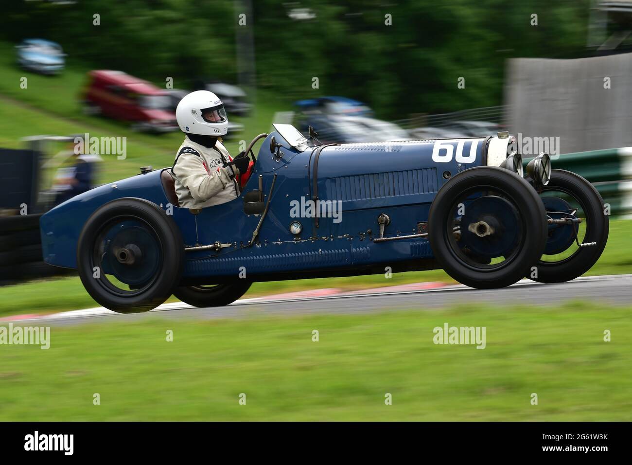 Bruce s'arrête, Bugatti T35/44, Williams Trophy course for Pre-1935 Grand Prix Cars, VSCC, Vintage Motorsport Festival, Shuttleworth Nuffield et Len Thomp Banque D'Images