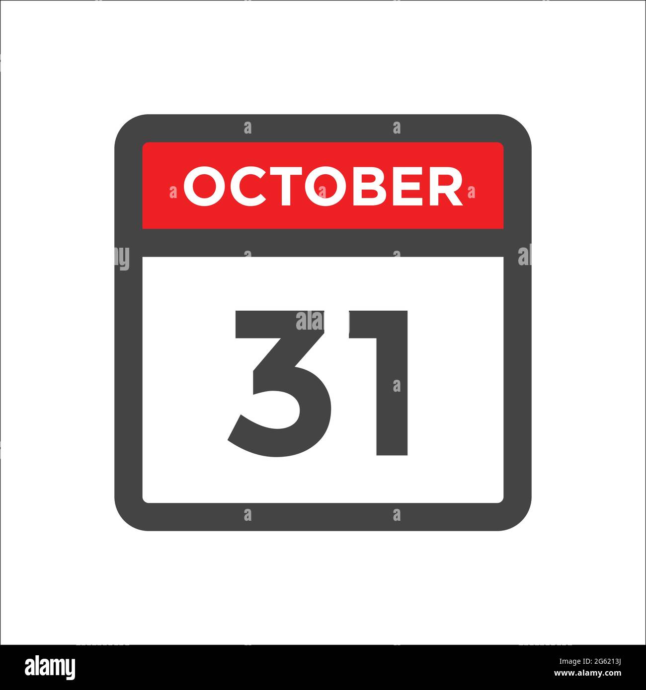 Icône du calendrier d'octobre 31 - jour du mois Illustration de Vecteur