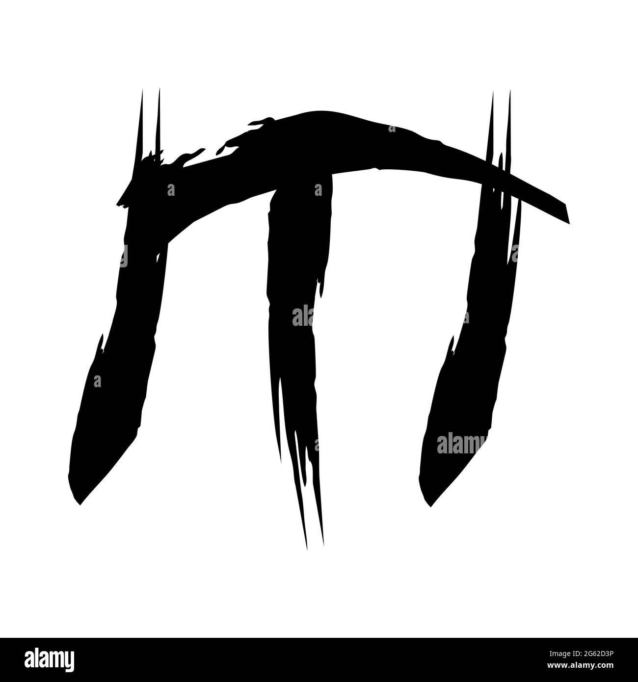 M initiales calligraphie avec logo et icône d'art de l'encre de style japonais Banque D'Images