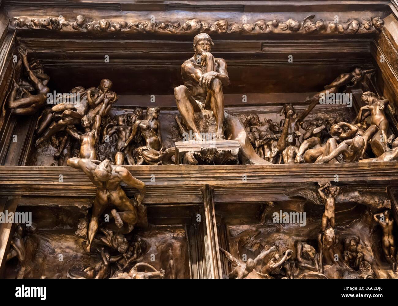 Détail du Musée Soumaya de Pierre-Auguste Rodin, les portes de l'Enfer (Français- la porte de l'Enfer), Mexico, Mexique Banque D'Images