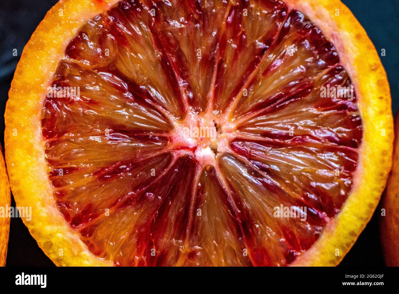 Plan macro sur orange foncé, rouge photo alimentaire, les fruits exotiques Banque D'Images