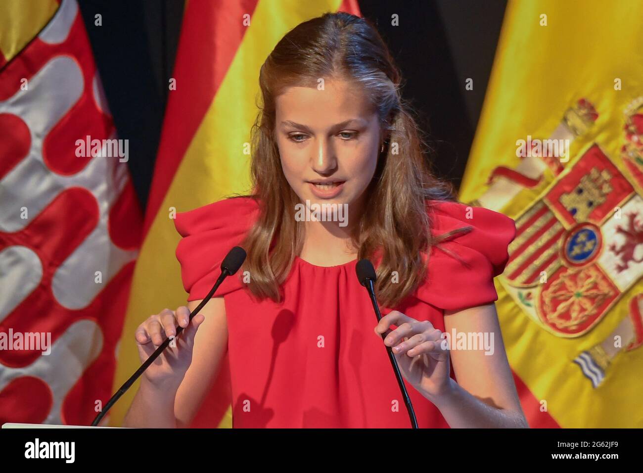 Barcelone, Espagne. 1er juillet 2021. La princesse Leonor d'Espagne assiste aux Girona Princess Awards 2020 et 2021 qui se sont tenus à Barcelone, Espagne, le 01 juillet 2021. Photo par Archie Andrews/ABACAPRESS.COM crédit: Abaca Press/Alay Live News Banque D'Images