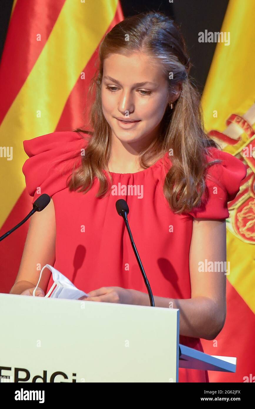 Barcelone, Espagne. 1er juillet 2021. La princesse Leonor d'Espagne assiste aux Girona Princess Awards 2020 et 2021 qui se sont tenus à Barcelone, Espagne, le 01 juillet 2021. Photo par Archie Andrews/ABACAPRESS.COM crédit: Abaca Press/Alay Live News Banque D'Images