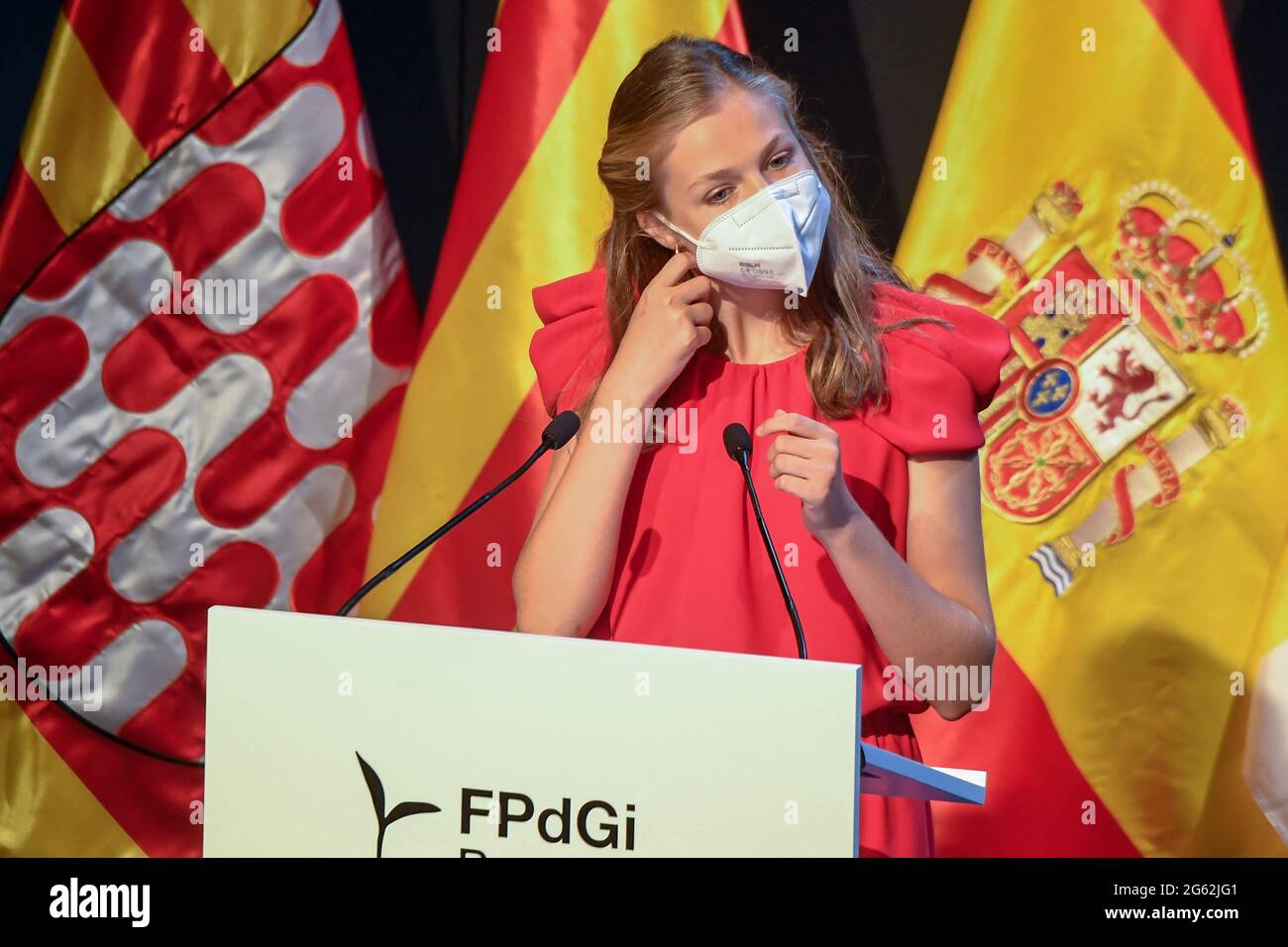 Barcelone, Espagne. 1er juillet 2021. La princesse Leonor d'Espagne assiste aux Girona Princess Awards 2020 et 2021 qui se sont tenus à Barcelone, Espagne, le 01 juillet 2021. Photo par Archie Andrews/ABACAPRESS.COM crédit: Abaca Press/Alay Live News Banque D'Images