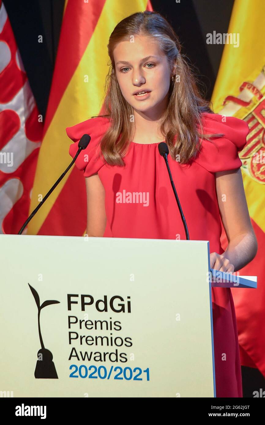 Barcelone, Espagne. 1er juillet 2021. La princesse Leonor d'Espagne assiste aux Girona Princess Awards 2020 et 2021 qui se sont tenus à Barcelone, Espagne, le 01 juillet 2021. Photo par Archie Andrews/ABACAPRESS.COM crédit: Abaca Press/Alay Live News Banque D'Images