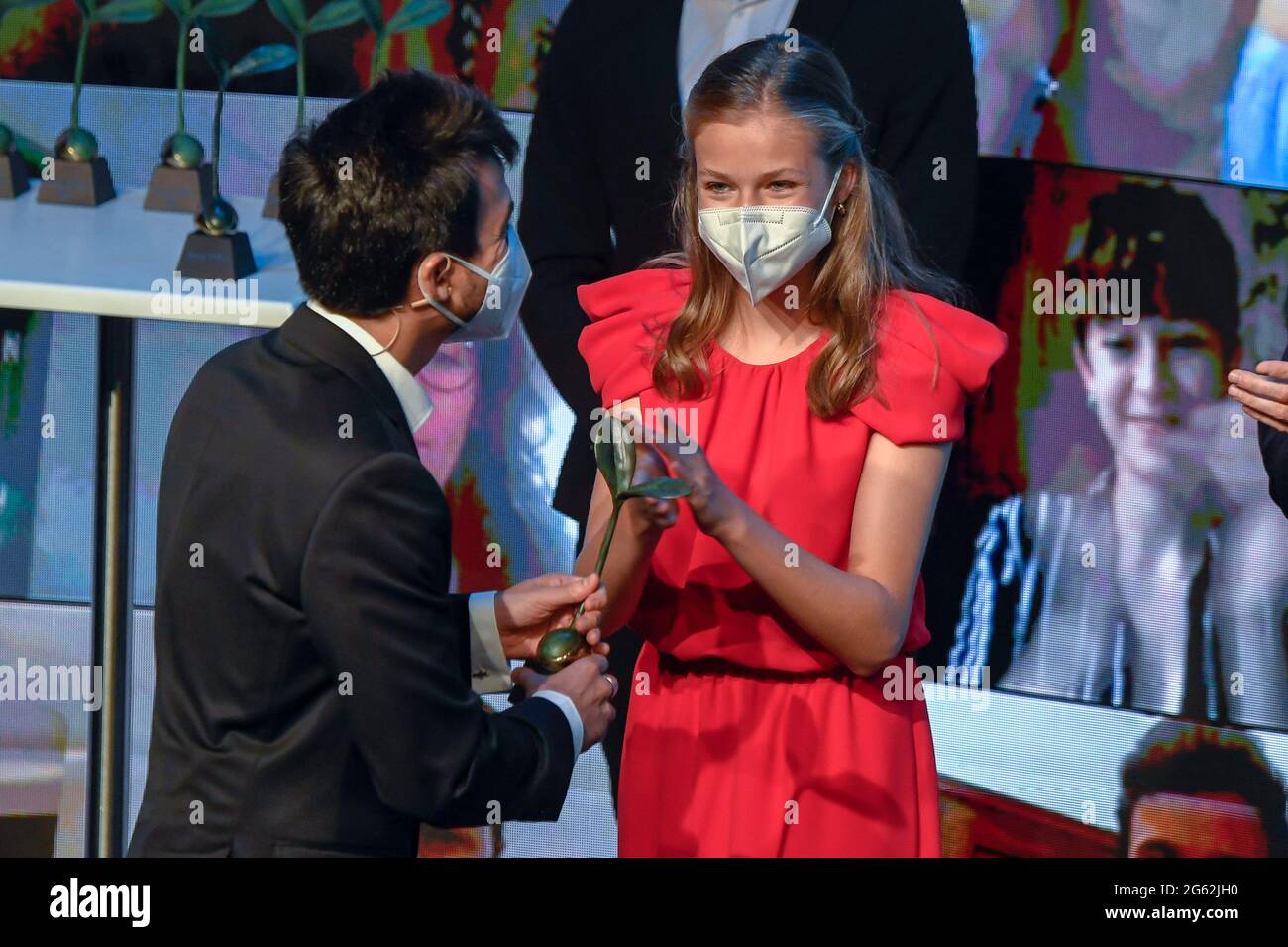 Barcelone, Espagne. 1er juillet 2021. La princesse Leonor d'Espagne assiste aux Girona Princess Awards 2020 et 2021 qui se sont tenus à Barcelone, Espagne, le 01 juillet 2021. Photo par Archie Andrews/ABACAPRESS.COM crédit: Abaca Press/Alay Live News Banque D'Images