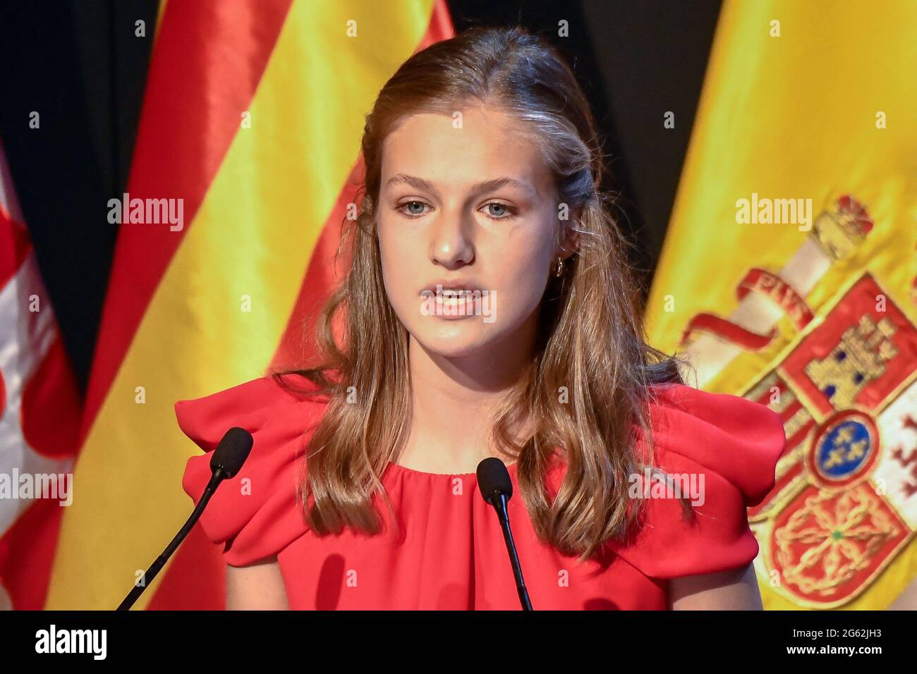 Barcelone, Espagne. 1er juillet 2021. La princesse Leonor d'Espagne assiste aux Girona Princess Awards 2020 et 2021 qui se sont tenus à Barcelone, Espagne, le 01 juillet 2021. Photo par Archie Andrews/ABACAPRESS.COM crédit: Abaca Press/Alay Live News Banque D'Images