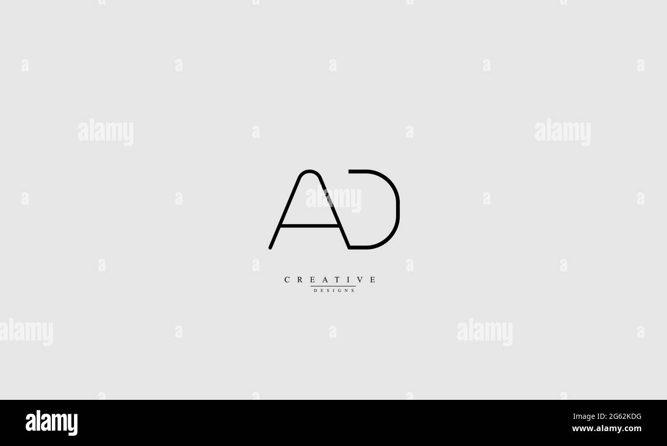 Lettres de l'alphabet initiales Monogram logo AD DA A D Illustration de Vecteur