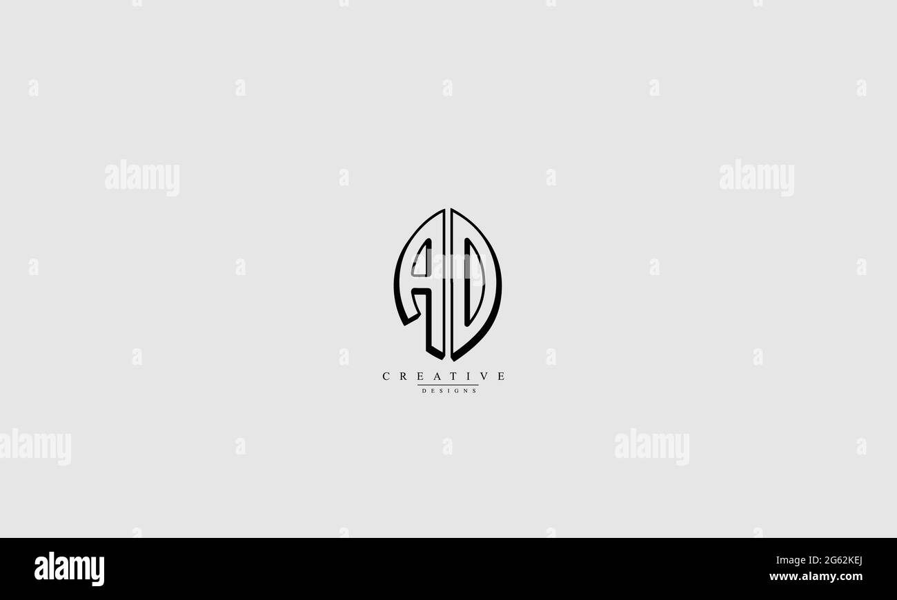 Lettres de l'alphabet initiales Monogram logo AD DA A D Illustration de Vecteur