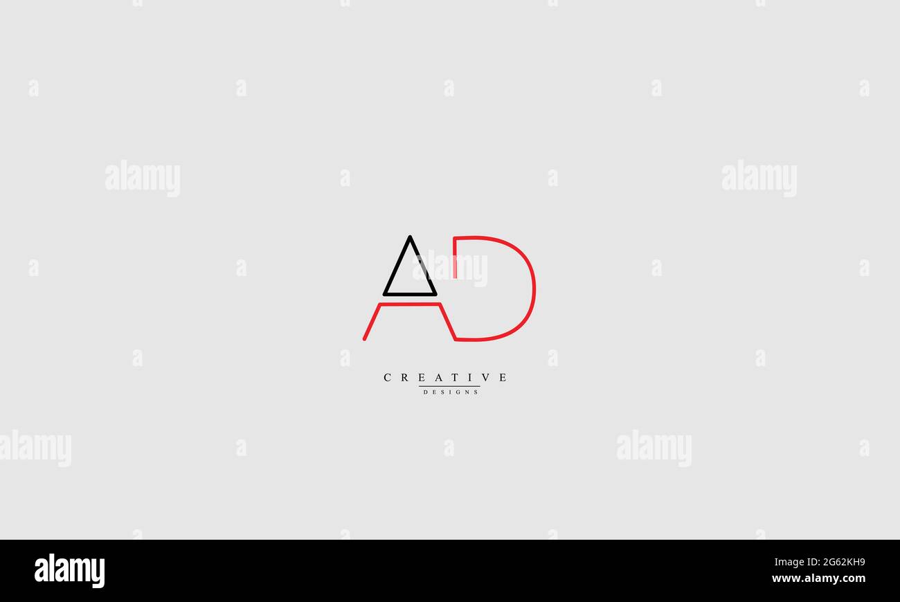 Lettres de l'alphabet initiales Monogram logo AD DA A D Illustration de Vecteur