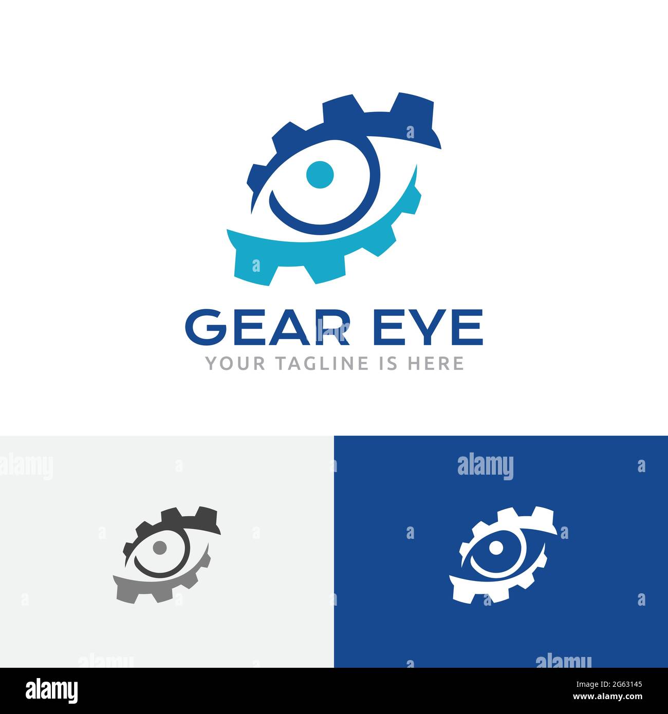 Stratégie de mise au point de Gear Eye logo de l'industrie Illustration de Vecteur