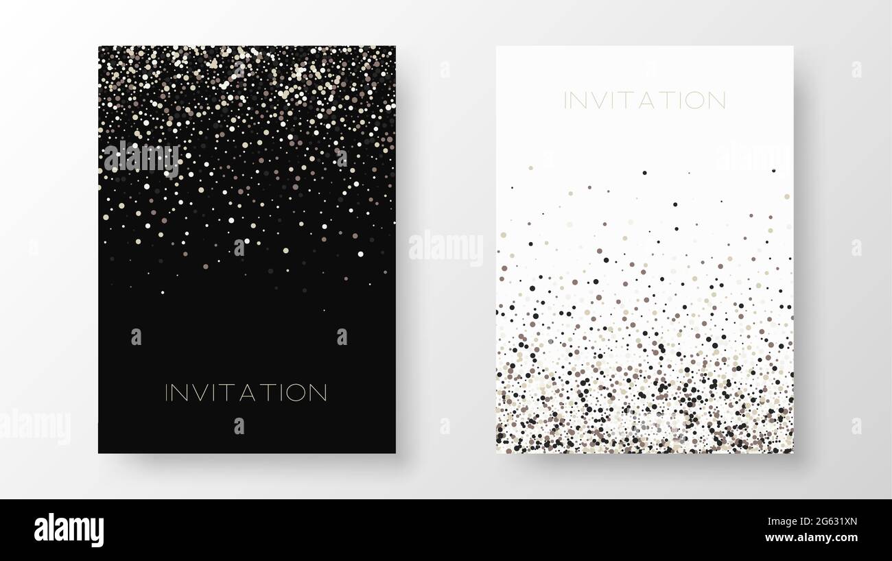 Deux template design d'invitation avec paillette d'or.conception festive,cartes postales,invitations brochures Illustration de Vecteur