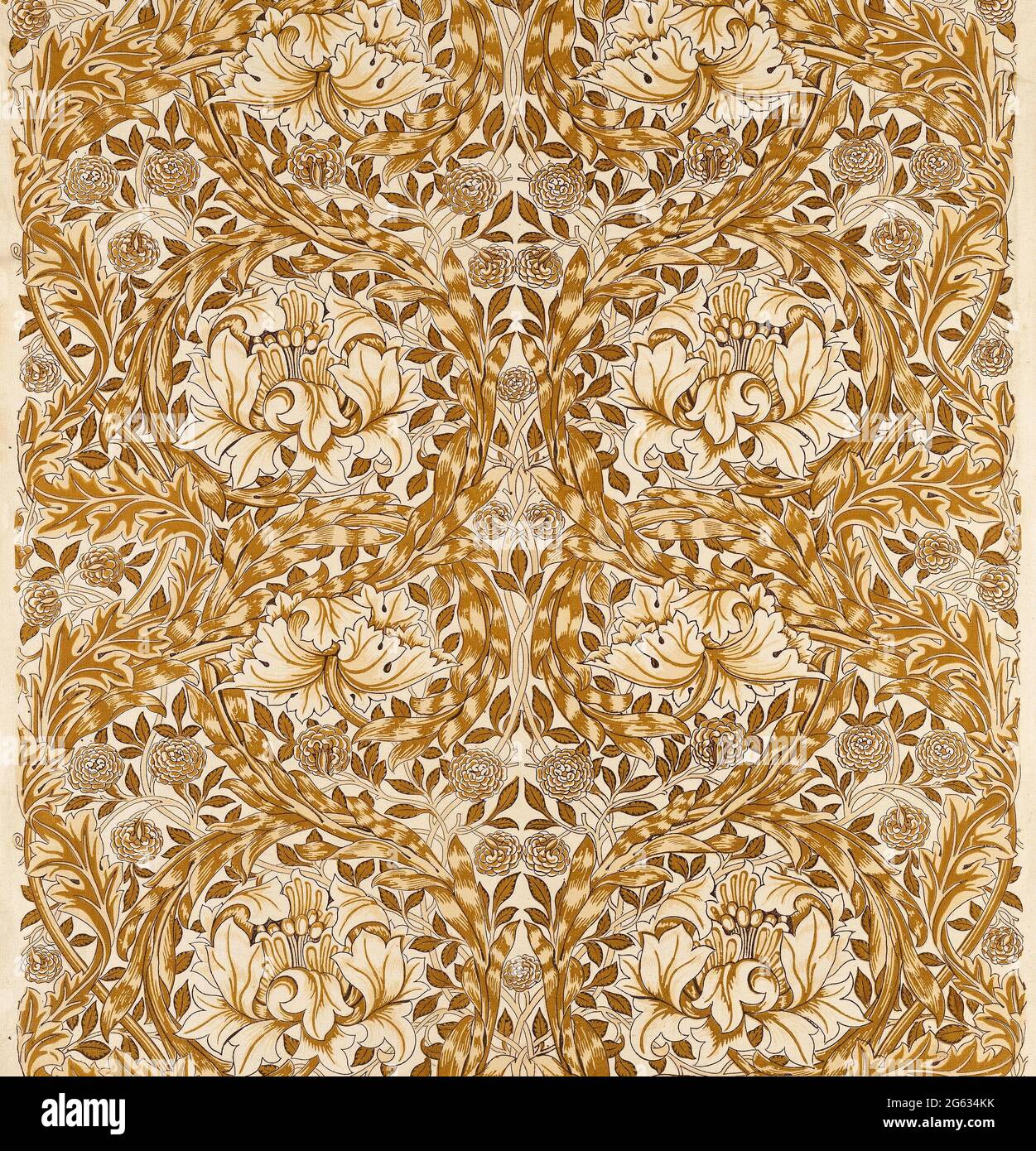 William Morris, Africain Marigold, modèle de tissu, 1876 Banque D'Images