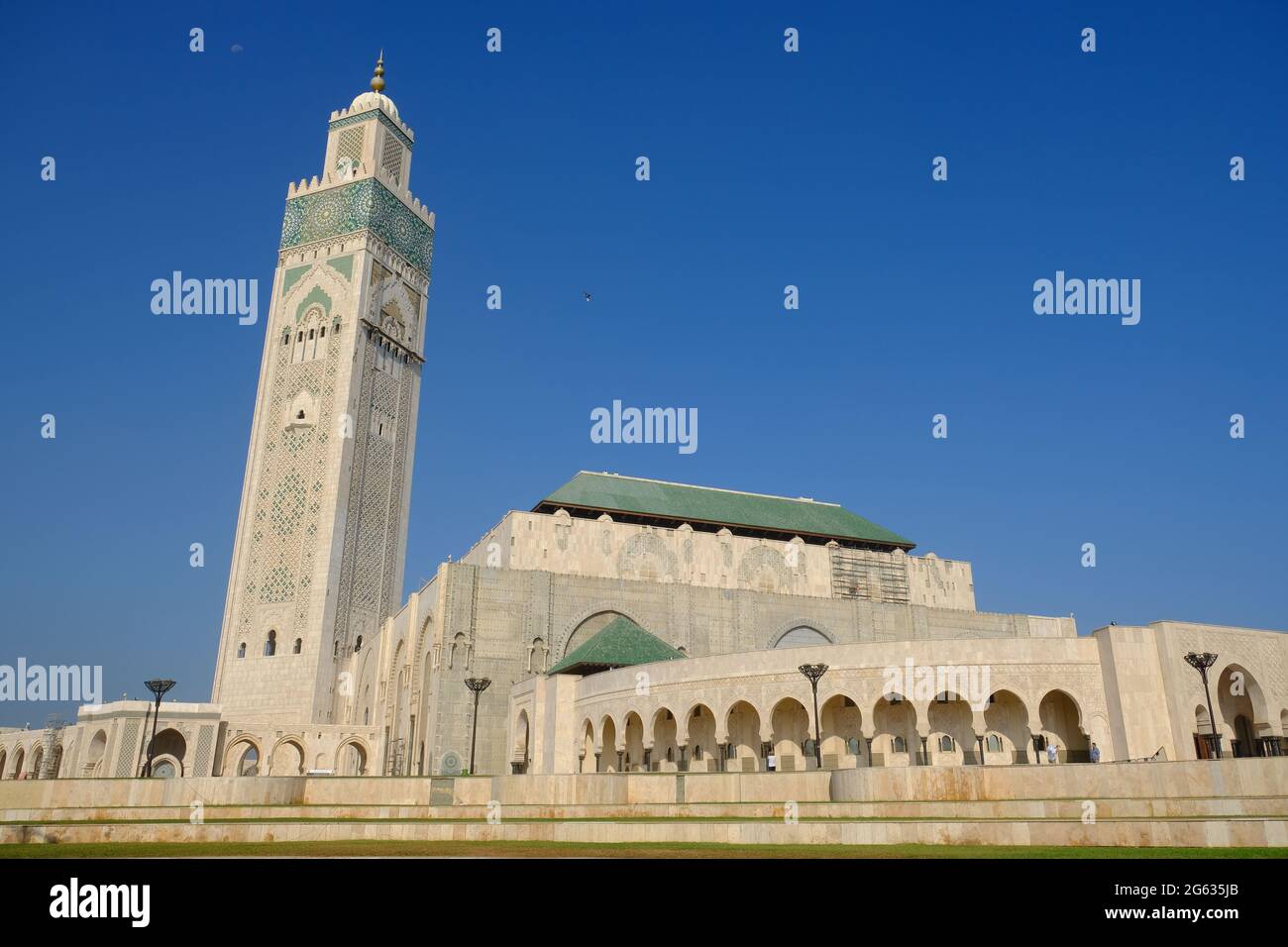 Maroc Casablanca - Mosquée Hassan II vue panoramique Banque D'Images